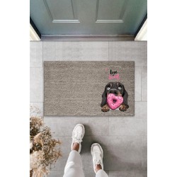 Dijital Baskı Gri Love Sweet Köpekli Dekoratif Kapı Paspası K-2057 Dijital Baskı Gri Love Sweet Köpekli Dekoratif Kapı Paspası K-2057