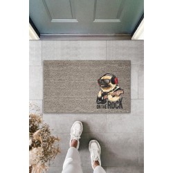 Dijital Baskı Gri On The Rock Köpek Dekoratif Kapı Paspası K-2041 Dijital Baskı Gri On The Rock Köpek Dekoratif Kapı Paspası K-2041