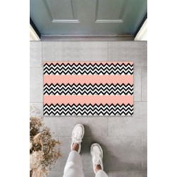 Dijital Baskı Siyah-Pembe Zigzag Kapı Paspası K-3084 Dijital Baskı Siyah-Pembe Zigzag Kapı Paspası K-3084