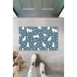Gri Kapı Önü Paspası Kedi Patisi Desen  K-3254 Gri Kapı Önü Paspası Kedi Patisi Desen  K-3254