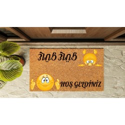 Kapı Önü Paspası Özel Tasarım Koko Model Hoşgeldiniz-Güle Güle PK-1551 Kapı Önü Paspası Özel Tasarım Koko Model Hoşgeldiniz-Güle Güle PK-1551