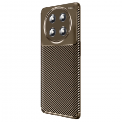Honor Magic 7 Lite Kılıf Auto Focus Karbon Kapak - Kahverengi Honor Magic 7 Lite Kılıf Auto Focus Karbon Kapak - Kahverengi