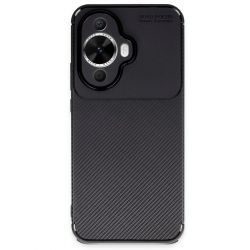 Huawei Nova 12s Kılıf Auto Focus Karbon Kapak - Siyah