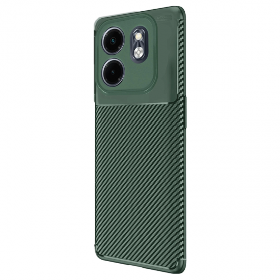 İnfinix Smart 9 Kılıf Auto Focus Karbon Kapak - Koyu Yeşil