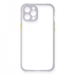 İphone 12 Kılıf Miami Şeffaf Silikon - Lila