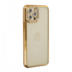 İphone 12 Pro Kılıf Joke Taşlı Silikon - Gold İphone 12 Pro Kılıf Joke Taşlı Silikon - Gold