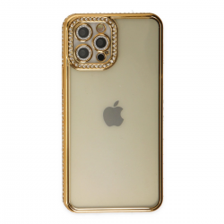 İphone 12 Pro Kılıf Joke Taşlı Silikon - Gold İphone 12 Pro Kılıf Joke Taşlı Silikon - Gold