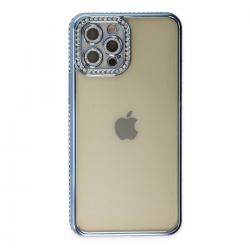 İphone 12 Pro Kılıf Joke Taşlı Silikon - Mavi İphone 12 Pro Kılıf Joke Taşlı Silikon - Mavi