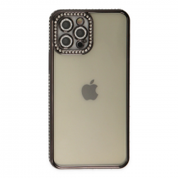 İphone 12 Pro Kılıf Joke Taşlı Silikon - Siyah İphone 12 Pro Kılıf Joke Taşlı Silikon - Siyah