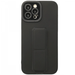 İphone 12 Pro Kılıf Mega Standlı Silikon - Siyah İphone 12 Pro Kılıf Mega Standlı Silikon - Siyah