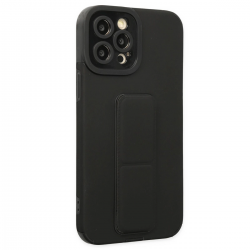 İphone 12 Pro Kılıf Mega Standlı Silikon - Siyah İphone 12 Pro Kılıf Mega Standlı Silikon - Siyah
