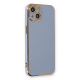 İphone 13 Kılıf Volet Silikon - Mavi