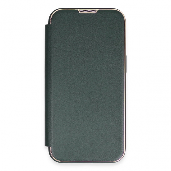 İphone 13 Pro Max Kılıf Dolpin Kapaklı - Koyu Yeşil