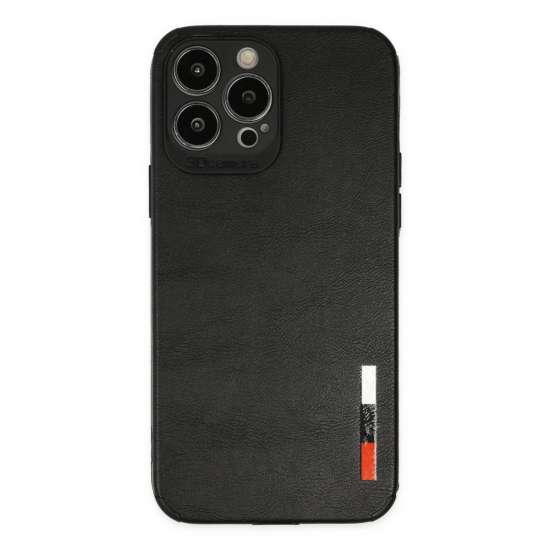 İphone 13 Pro Max Kılıf Loop Deri Silikon - Siyah