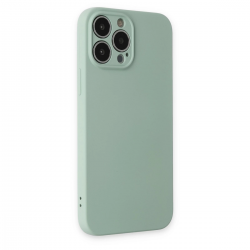 İphone 13 Pro Max Kılıf Nano İçi Kadife Silikon - Su Yeşili