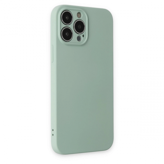 İphone 13 Pro Max Kılıf Nano İçi Kadife Silikon - Su Yeşili