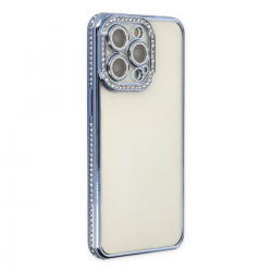 İphone 14 Pro Kılıf Joke Taşlı Silikon - Mavi İphone 14 Pro Kılıf Joke Taşlı Silikon - Mavi