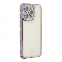 İphone 14 Pro Kılıf Joke Taşlı Silikon - Mor İphone 14 Pro Kılıf Joke Taşlı Silikon - Mor