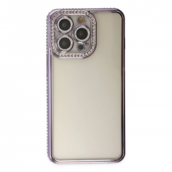 İphone 14 Pro Kılıf Joke Taşlı Silikon - Mor İphone 14 Pro Kılıf Joke Taşlı Silikon - Mor