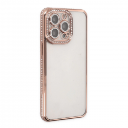 İphone 14 Pro Kılıf Joke Taşlı Silikon - Pembe İphone 14 Pro Kılıf Joke Taşlı Silikon - Pembe