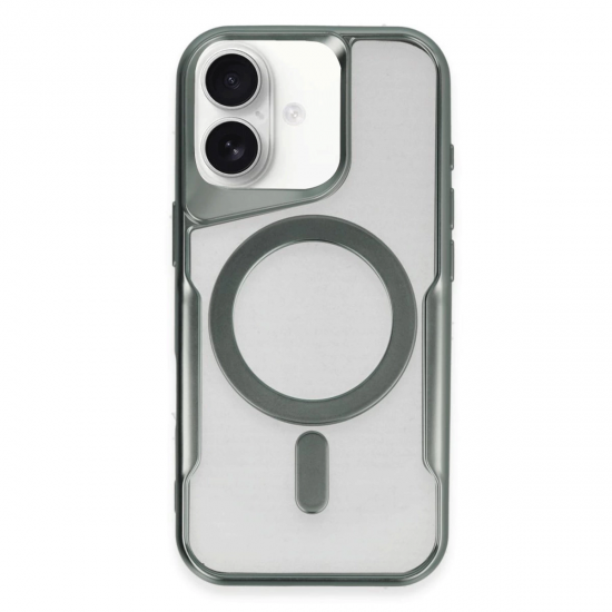 İphone 16 Kılıf Boyi Magsafe Silikon Kapak - Yeşil