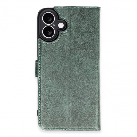 İphone 16 Plus Kılıf Trend S Plus Kapaklı Kılıf - Yeşil