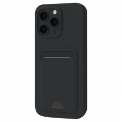 İphone 16 Pro Kılıf Kelvin Kartvizitli Silikon - Siyah