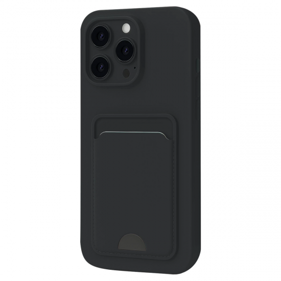 İphone 16 Pro Kılıf Kelvin Kartvizitli Silikon - Siyah