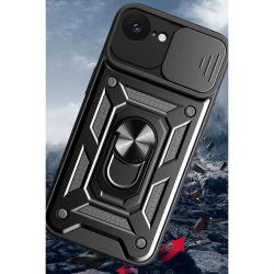 İphone 16e Kılıf Pars Lens Yüzüklü Silikon - Siyah