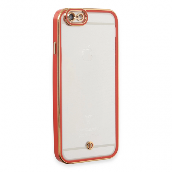 İphone 6 Kılıf Liva Lens Silikon - Kırmızı