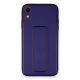 İphone Xr Kılıf Coco Deri Standlı Kapak - Mor