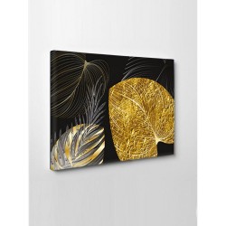 Kanvas Tablo Gold Siyah Yaprak Kanvas Tablo Gold Siyah Yaprak