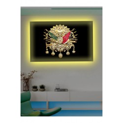 Kanvas Tablo Osmanlı Amblemi Led Işıklı Kanvas Tablo Osmanlı Amblemi Led Işıklı