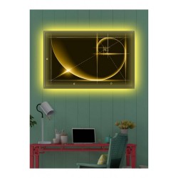 Kanvas Tablo Sarı Altın Oran Led Işıklı Kanvas Tablo Sarı Altın Oran Led Işıklı