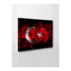 Kanvas Tablo Türk Bayrağı (Kırmızı Beyaz) Led Işıklı Kanvas Tablo Türk Bayrağı (Kırmızı Beyaz) Led Işıklı