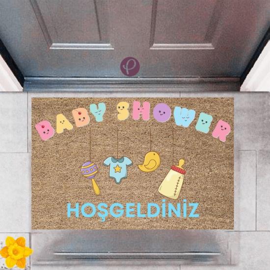 Kapı Önü Paspası Dekoratif Dijital Baskı Baby Shower P-2487