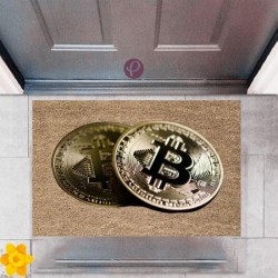 Kapı Önü Paspası Dekoratif Dijital Baskı Bitcoin P-2476 Kapı Önü Paspası Dekoratif Dijital Baskı Bitcoin P-2476