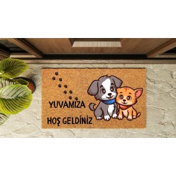 Kapı Önü Paspası Özel Tasarım Koko Model Sevimli Kedi-Köpek PK-1563 Kapı Önü Paspası Özel Tasarım Koko Model Sevimli Kedi-Köpek PK-1563