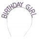 Mor Renk Kristal Taşlı Parlak Birthday Girl Yazılı Taç 16x17 Cm