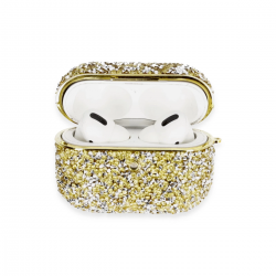 Newface Airpods Pro 2 (2.nesil) Luz Taşlı Kılıf - Gold