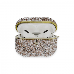 Newface Airpods Pro 2 (2.nesil) Luz Taşlı Kılıf - Pembe