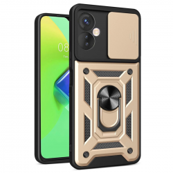 Newface İnfinix Hot 30 4g Kılıf Pars Lens Yüzüklü Silikon - Gold Newface İnfinix Hot 30 4g Kılıf Pars Lens Yüzüklü Silikon - Gold