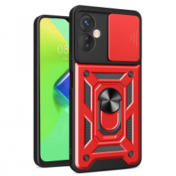 Newface İnfinix Hot 30 4g Kılıf Pars Lens Yüzüklü Silikon - Kırmızı Newface İnfinix Hot 30 4g Kılıf Pars Lens Yüzüklü Silikon - Kırmızı