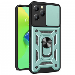 Newface İnfinix Hot 40 Pro Kılıf Pars Lens Yüzüklü Silikon - Yeşil