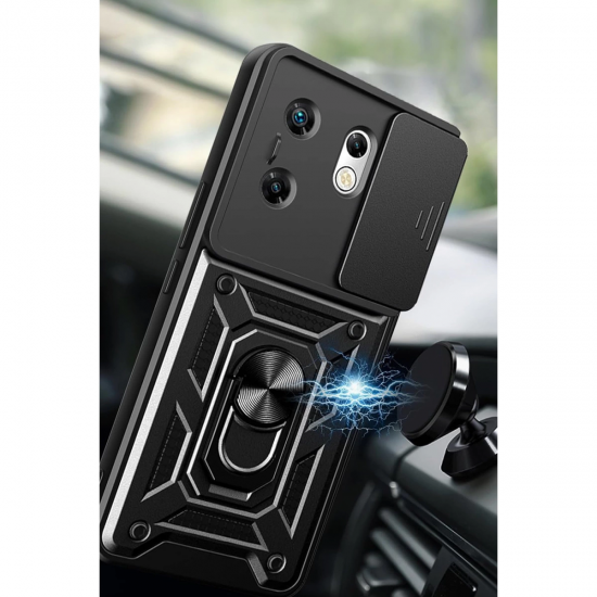 Newface İnfinix Zero 30 4g Kılıf Pars Lens Yüzüklü Silikon - Yeşil