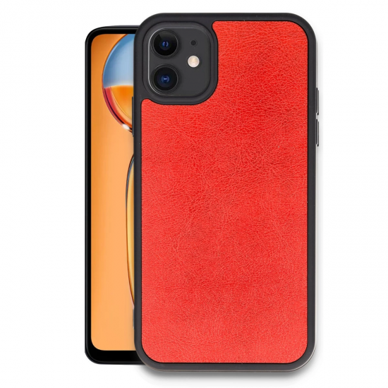 Newface İphone 11 Kılıf Aras Deri Kapak - Kırmızı