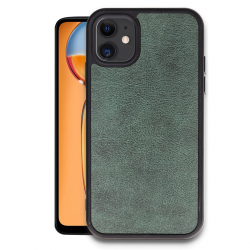 Newface İphone 11 Kılıf Aras Deri Kapak - Koyu Yeşil