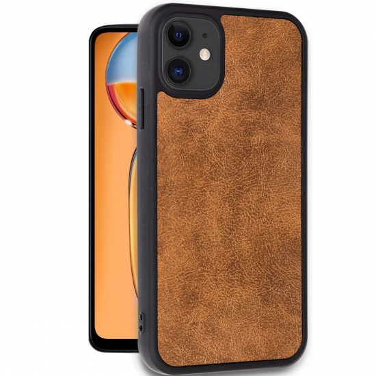 Newface İphone 11 Kılıf Aras Deri Kapak - Taba