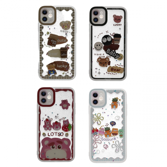 Newface İphone 11 Kılıf Sweet Desenli Silikon Kapak - Pembe