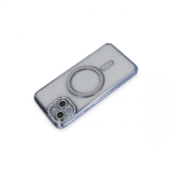 Newface İphone 13 Kılıf Joke Simli Magneticsafe Kılıf - Mavi